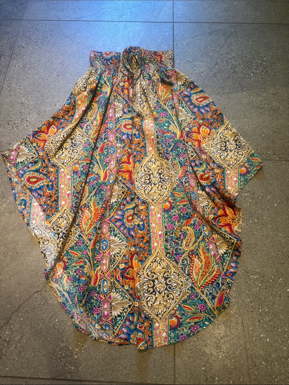 Bohemian Multi-Color Printed Maxi Skirt